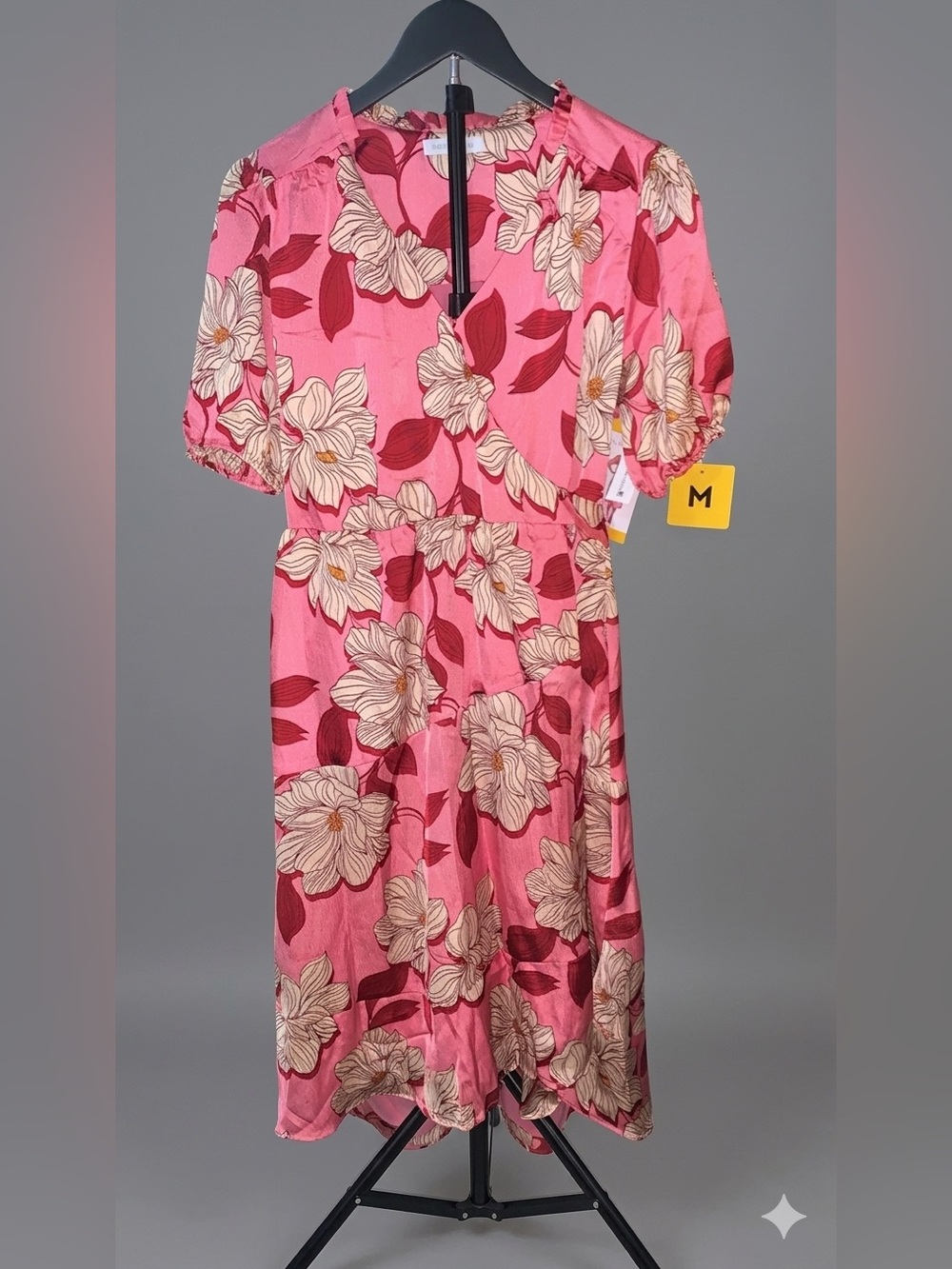 Draper James Pink Floral Wrap Dress with Cream Blooms